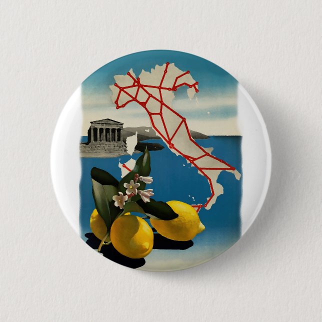 Vintage Italy Travel 6 Cm Round Badge (Front)