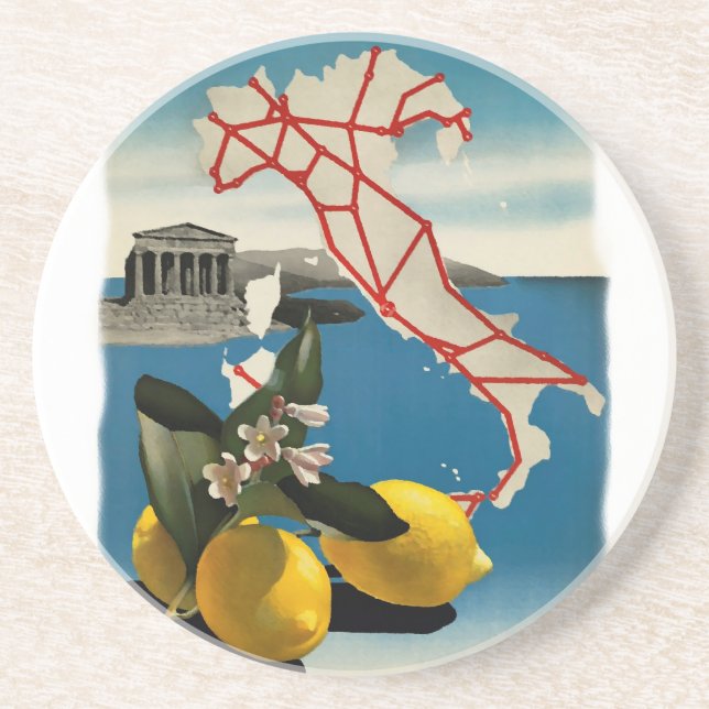 Vintage Italy Travel Coaster (Front)
