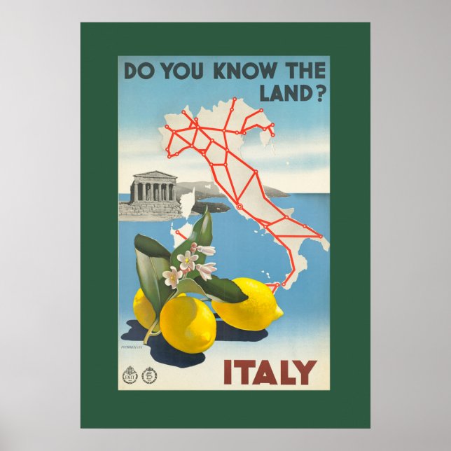 Vintage Italy Travel Poster (Front)