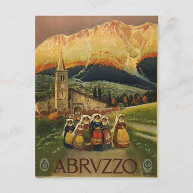 Vintage Italy Travel Poster Postcard (Front)