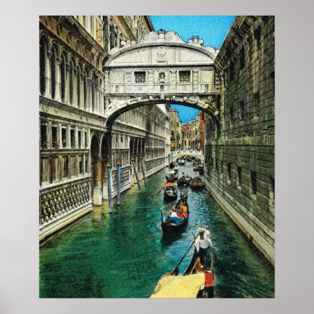 Vintage Italy, Venice, Bridge of Sighs Poster (Front)