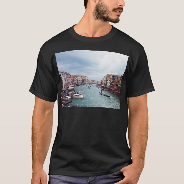 Vintage Italy Venice Canal Photo T-Shirt (Front)