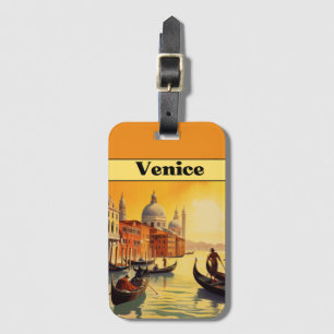 Vintage Italy Venice Grand Canal Vacation Souvenir Luggage Tag