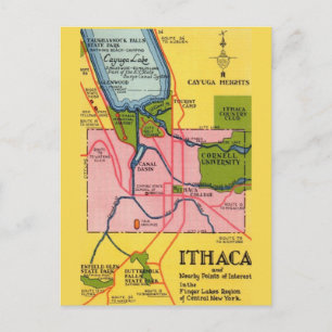 Vintage Ithica New York Greeting Postcard