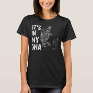 Vintage Its In My DNA Denmark Fingerprint Map Dani T-Shirt