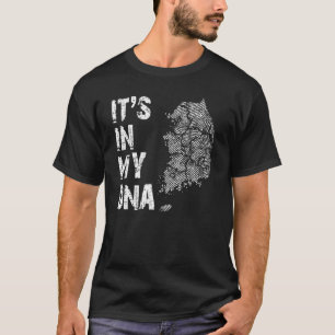 Vintage It's In My Dna South Korea Outline Map Kor T-Shirt