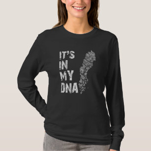 Vintage It's In My Dna Sweden Fingerprint Map Swed T-Shirt
