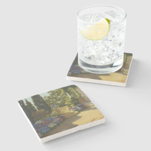 Vintage Ivan Choultse Jardin Villa Cypris          Stone Coaster