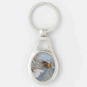 Vintage Ivan Choultse Winter Landscape    Key Ring