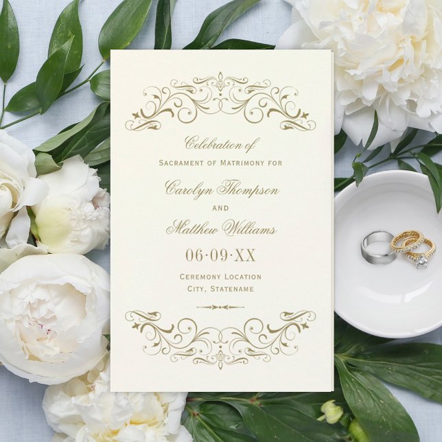 Vintage Ivory Antique Flourish Wedding Programs (Creator Uploaded)