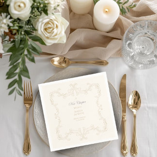 Vintage Ivory Book New Chapter Begins Shower Napkin