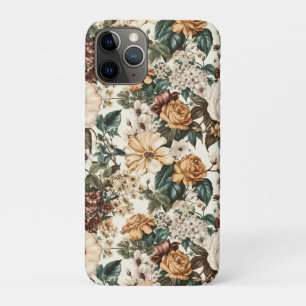 Vintage Ivory Flowers, Multicolored Roses Pattern Case-Mate iPhone Case