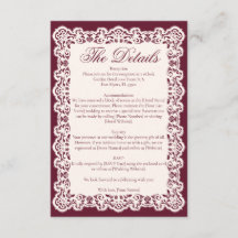 Vintage Ivory Lace Burgundy Vintage Wedding Detail