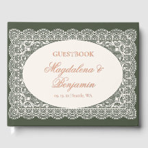 Vintage Ivory Lace Elegant Olive Green Wedding