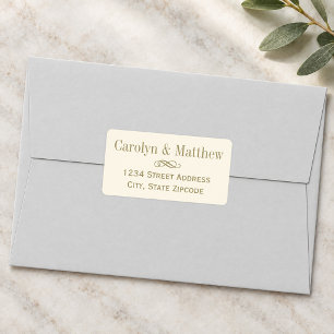 Vintage Ivory Wedding Return Address Label