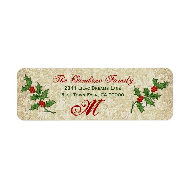 Vintage Ivy Christmas Holly Monogram (Front)