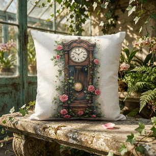 Vintage Ivy Rose Grandfather Clock Cushion