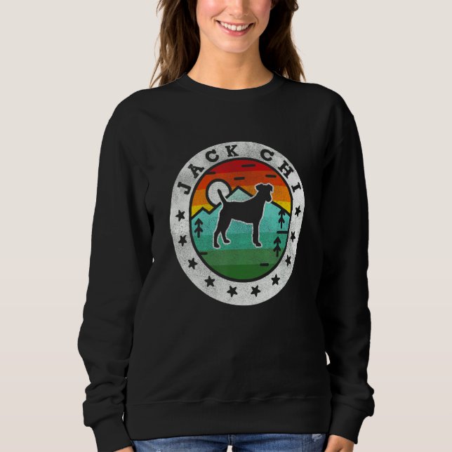 Vintage Jack Chi Retro Dog Mom Dad Sweatshirt (Front)