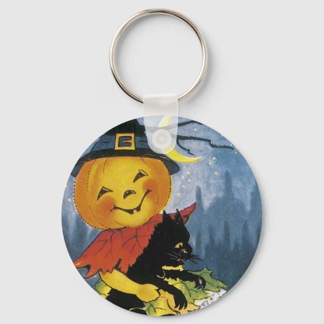 Vintage Jack o' Lantern Child Key Ring (Front)
