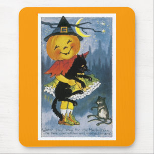 Vintage Jack o' Lantern Child Mouse Pad
