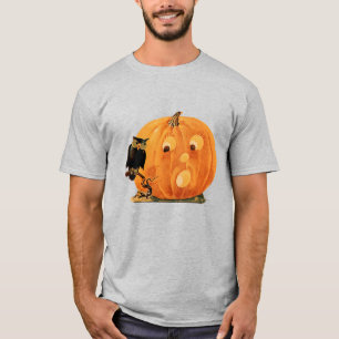 Vintage Jack O Lantern & Owl T-Shirt