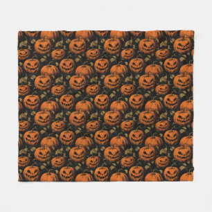 Vintage Jack O Lanterns Fleece Blanket