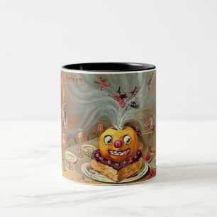 Vintage Jack o'Lantern with Witches Two-Tone Coffee Mug