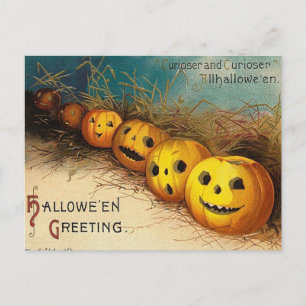 Vintage Jack O'Lanterns Halloween Postcard