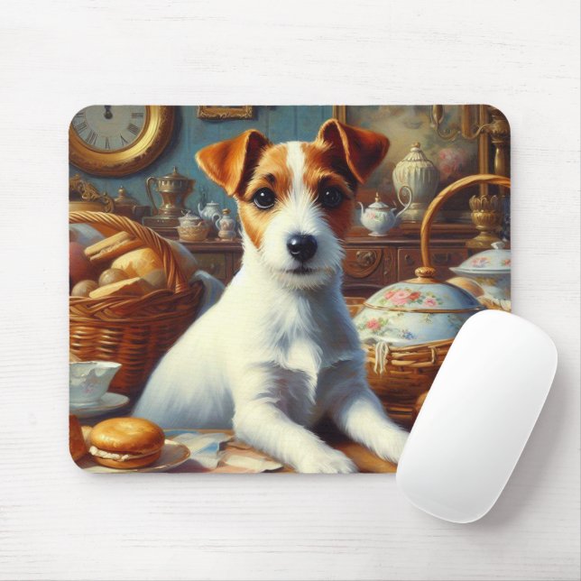 Vintage Jack Russell Terrier Painting Mouse Pad (With Mouse)