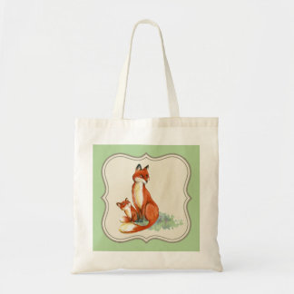 Vintage jackal illustration tote bag, light green bag