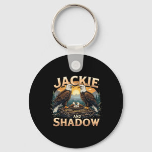 Vintage Jackie And Shadow Bald Eagle Family Design Key Ring