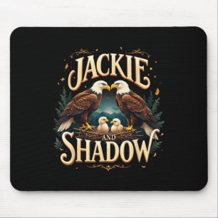 Vintage Jackie And Shadow Bald Eagle Family Graphi Mouse Pad