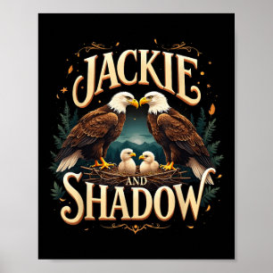 Vintage Jackie And Shadow Bald Eagle Family Graphi Poster