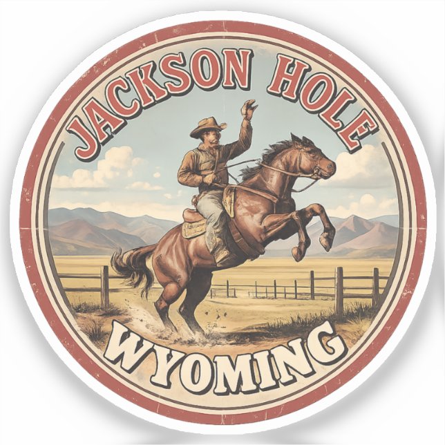 Vintage Jackson Hole Bucking Bronco wyoming gits (Front)