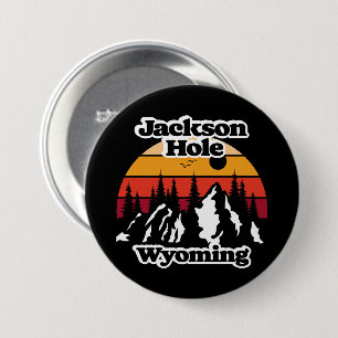 Vintage Jackson Hole Wyoming 7.5 Cm Round Badge