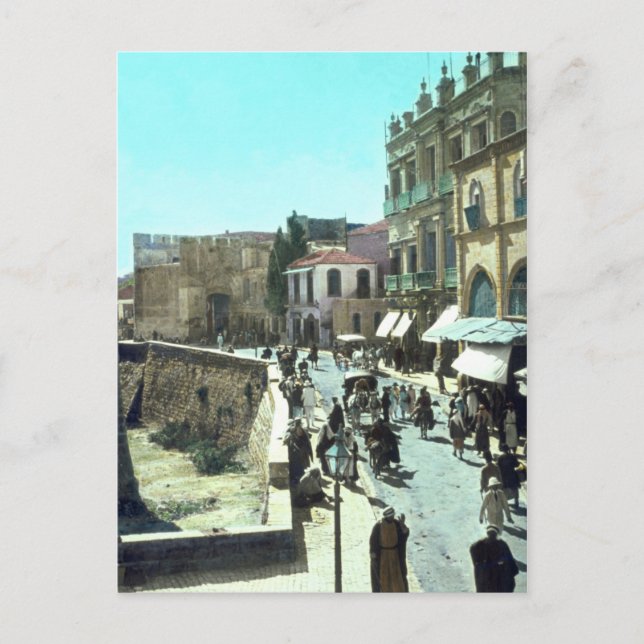 Vintage Jaffa Gate Jerusalem Israel 1950 - 1977 Postcard (Front)