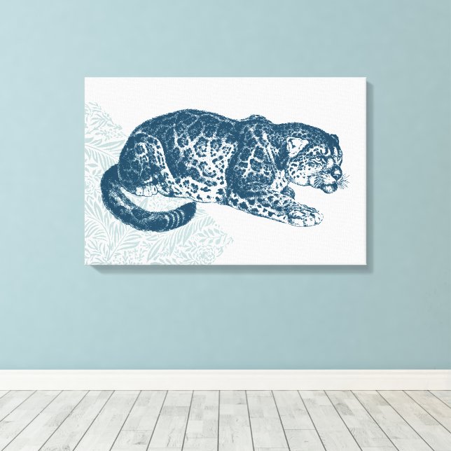 Vintage Jaguar  Canvas Print (Insitu(Wood Floor))