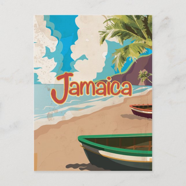 Vintage Jamacia Travel Poster Postcard (Front)
