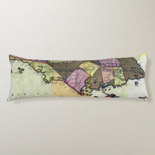 Vintage Jamaica 1680 Map Body Cushion
