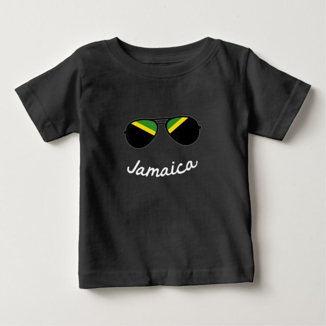 Vintage Jamaica Flag Jamaican Sunglasses Baby T-Shirt (Front)