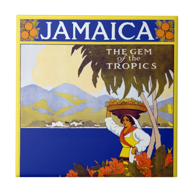 Vintage Jamaica Gem of the Tropics Travel Tile (Front)