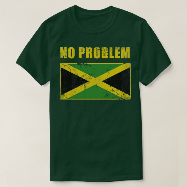Vintage Jamaica No Problem Jamaican Flag T-Shirt (Design Front)