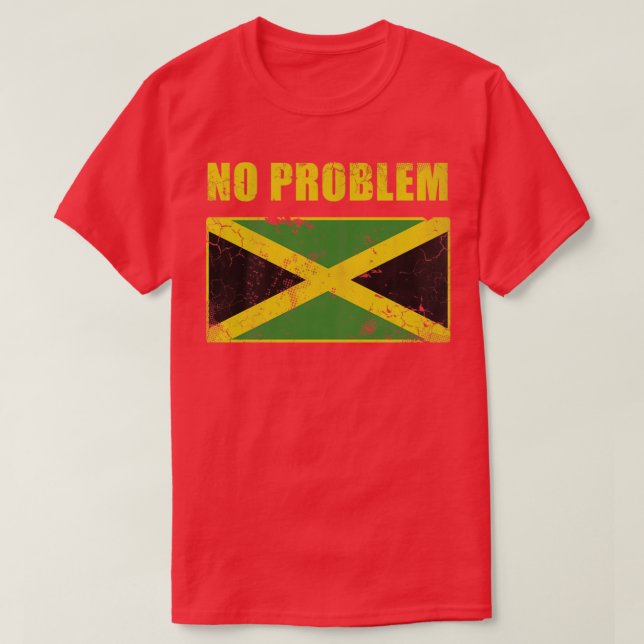 Vintage Jamaica No Problem Jamaican Flag T-Shirt (Design Front)
