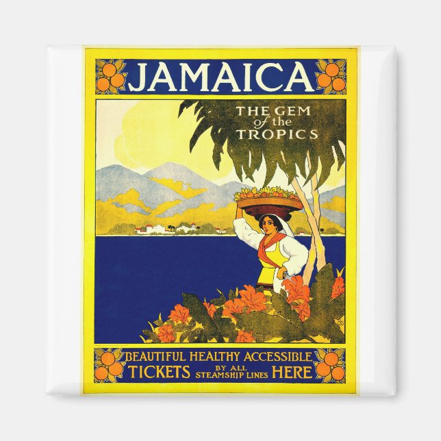 Vintage Jamaica Travel Poster Magnet (Front)