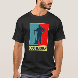 vintage janitor caretaker custodian Janitorial for T-Shirt