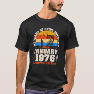 Vintage January 1976 47 Year Old Fishing  47th Bir T-Shirt