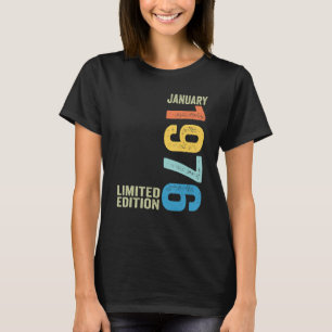 Vintage January 1976 47 Years Old 47th Birthday Bo T-Shirt