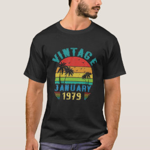Vintage January 1979 43 Years Old 43Th Birthday De T-Shirt