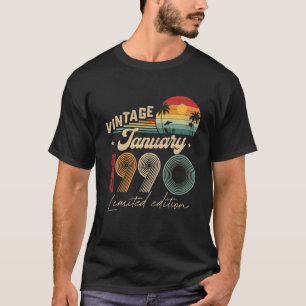 Vintage January 1990 Limited Edition 32Nd Bday Dec T-Shirt