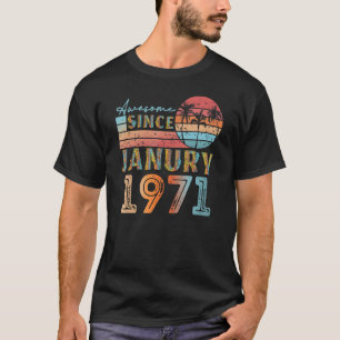 vintage janury 1971 92 years old 51th birthday men T-Shirt